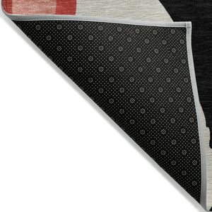 Homeroots 3' Beige Brown And Gray Abstract Washable Area Rug - Perfect For Indoor And Outdoor Spaces 3' X 5' Polyester 600996