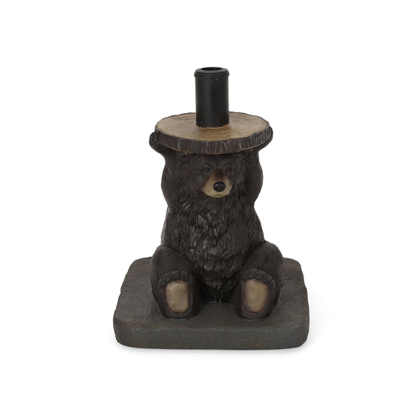 English Elm Christopher Knight Home® - BEAR Umbrella Base Dark Brown Concrete Resin Finish, Handcrafted Lightweight Design, No Assembly Needed 67766.00DBRN