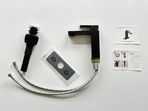 English Elm Single Handle Bathroom Faucet - Modern Matte Black Stainless Steel Lavatory Sink Fixture, Easy Install T3177P388143-GIGA