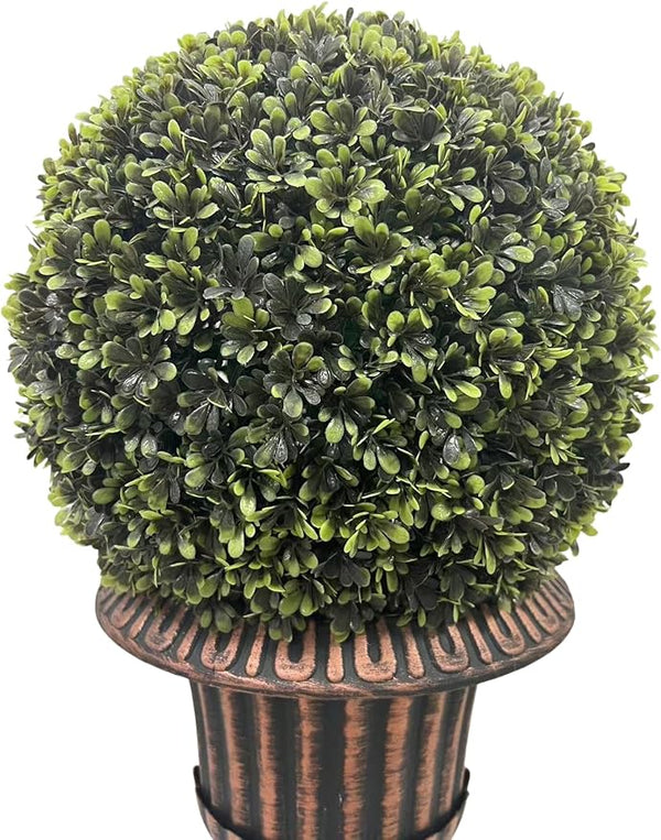 English Elm 24" Ball Topiary with Durable Magnesia Pot | Lifelike Faux Plant for Indoor & Outdoor Décor Bronze W1550P288704
