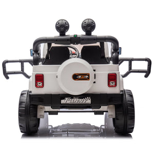 English Elm 24v Kids Electric Ride on Car with Parental Remote Rear Suspension and Bluetooth Audio White W1578P228746
