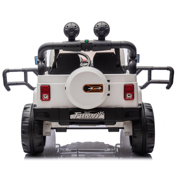 English Elm 24v Kids Electric Ride on Car with Parental Remote Rear Suspension and Bluetooth Audio White W1578P228746