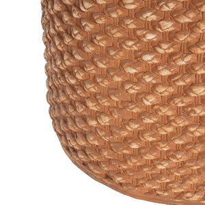 English Elm Christopher Knight Home® - Evie Round Outdoor MGO Side Table — Weatherproof Brown Rattan Drum, Recyclable, Stable, Versatile 18" N775P300877B