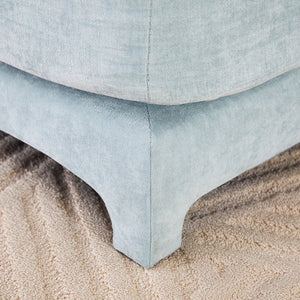 English Elm Two-Seater Sofa Set In Sky Blue Chenille With Ottoman & Lumbar Pillows - Elegant, Ergonomic Comfort W714S01204-GIGA