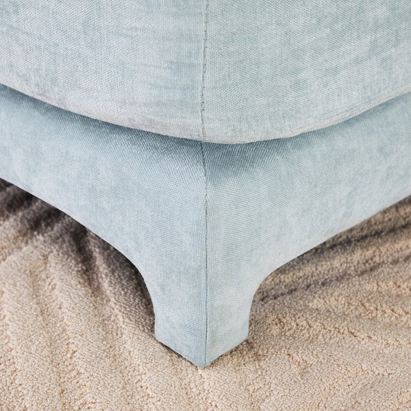 English Elm Two-Seater Sofa Set In Sky Blue Chenille With Ottoman & Lumbar Pillows - Elegant, Ergonomic Comfort W714S01204-GIGA