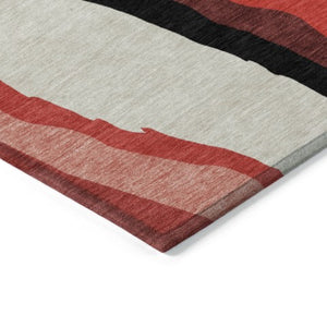 Homeroots 3' Beige Brown And Gray Abstract Washable Area Rug - Perfect For Indoor And Outdoor Spaces 9' X 12' Polyester 601000
