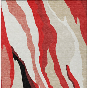 Homeroots 3' Beige Brown And Gray Abstract Washable Area Rug - Perfect For Indoor And Outdoor Spaces 9' X 12' Polyester 601000