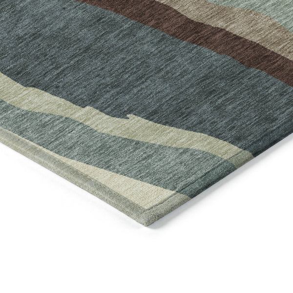 Homeroots 3' Beige Brown And Gray Abstract Washable Area Rug - Perfect For Indoor And Outdoor Spaces 5' X 8' Polyester 601003