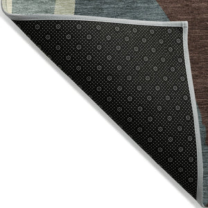 HomeRoots 5' Abstract Sage Brown and Beige Washable Indoor Outdoor Area Rug for Stylish and Durable Living Spaces 8' X 10' 601005