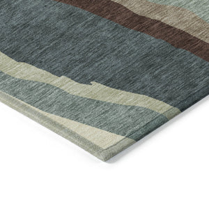 Homeroots 3' Beige Brown And Gray Abstract Washable Area Rug - Perfect For Indoor And Outdoor Spaces 10' X 14' Polyester 601007
