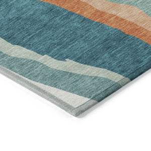 Homeroots 3' Beige Brown And Gray Abstract Washable Area Rug - Perfect For Indoor And Outdoor Spaces 3' X 5' Polyester 601008