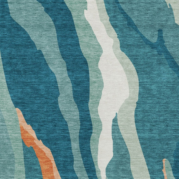 Homeroots 3' Beige Brown And Gray Abstract Washable Area Rug - Perfect For Indoor And Outdoor Spaces 3' X 5' Polyester 601008