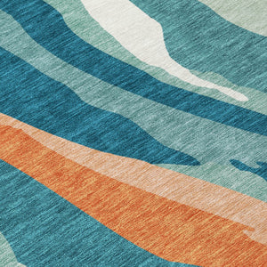 Homeroots 3' Beige Brown And Gray Abstract Washable Area Rug - Perfect For Indoor And Outdoor Spaces 3' X 5' Polyester 601008