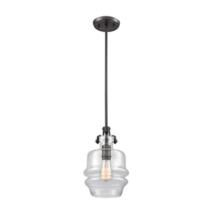 Zumbia 8'' Wide 1-Light Mini Pendant - Oil Rubbed Bronze with Clear Glass 60100/1 Elk Lighting