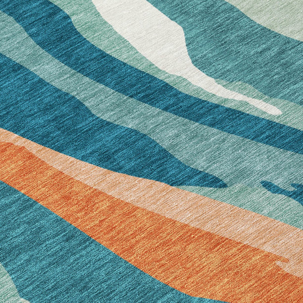 Homeroots 3' Beige Brown And Gray Abstract Washable Area Rug - Perfect For Indoor And Outdoor Spaces 8' Round Polyester 601010