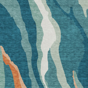 Homeroots 3' Beige Brown And Gray Abstract Washable Area Rug - Perfect For Indoor And Outdoor Spaces 9' X 12' Polyester 601012