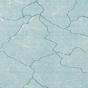 Homeroots 3' Aqua And Ivory Abstract Washable Indoor-outdoor Area Rug For Stylish Living Spaces & Patios 3' X 5' Polyester 601020