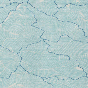 Homeroots 3' Aqua And Ivory Abstract Washable Indoor-outdoor Area Rug For Stylish Living Spaces & Patios 8' X 10' Polyester 601023