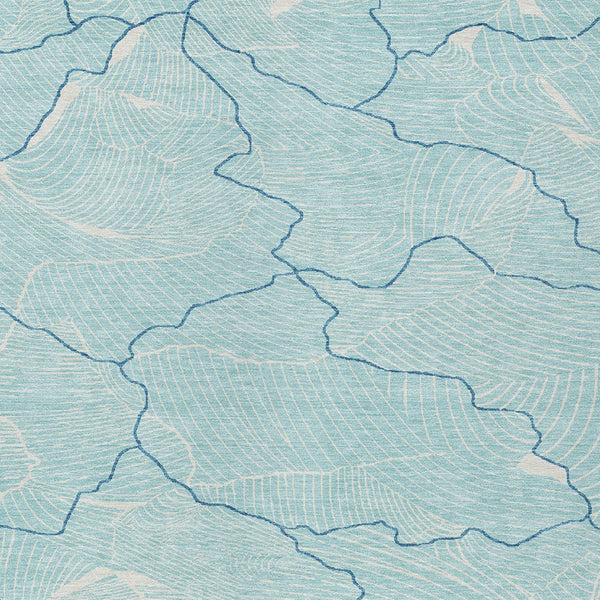 Homeroots 3' Aqua And Ivory Abstract Washable Indoor-outdoor Area Rug For Stylish Living Spaces & Patios 8' X 10' Polyester 601023