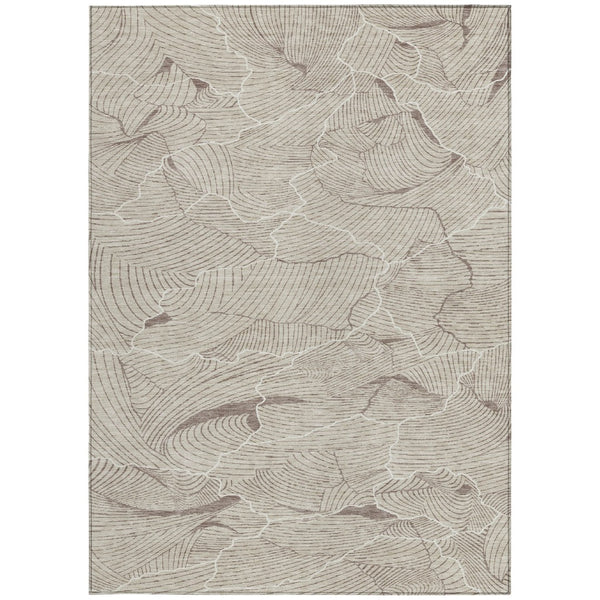 Homeroots 3' Aqua And Ivory Abstract Washable Indoor-outdoor Area Rug For Stylish Living Spaces & Patios 5' X 8' Polyester 601027