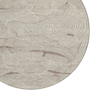 Homeroots 3' Aqua And Ivory Abstract Washable Indoor-outdoor Area Rug For Stylish Living Spaces & Patios 8' Round Polyester 601028