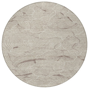 Homeroots 3' Aqua And Ivory Abstract Washable Indoor-outdoor Area Rug For Stylish Living Spaces & Patios 8' Round Polyester 601028