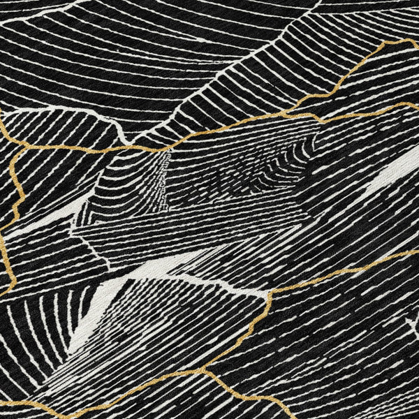 Homeroots 3' Aqua And Ivory Abstract Washable Indoor-outdoor Area Rug For Stylish Living Spaces & Patios 5' X 8' Polyester 601033