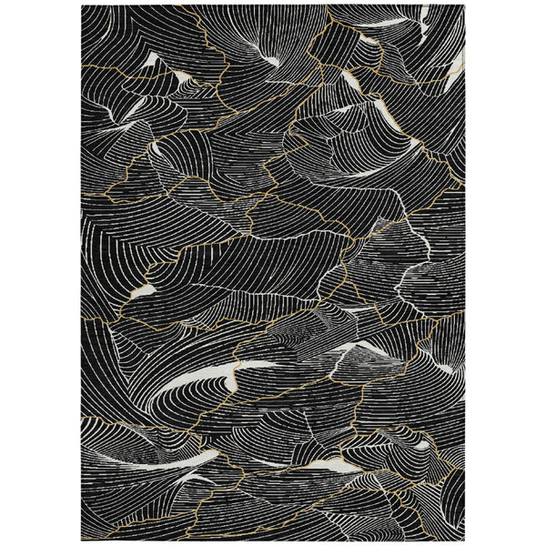 Homeroots 3' Aqua And Ivory Abstract Washable Indoor-outdoor Area Rug For Stylish Living Spaces & Patios 10' X 14' Polyester 601037