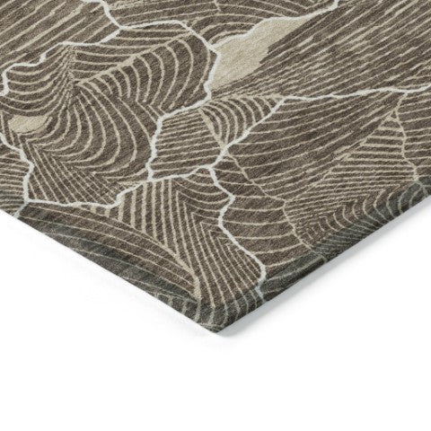 Homeroots 3' Aqua And Ivory Abstract Washable Indoor-outdoor Area Rug For Stylish Living Spaces & Patios 8' X 10' Polyester 601041