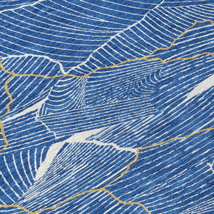 Homeroots 3' Aqua And Ivory Abstract Washable Indoor-outdoor Area Rug For Stylish Living Spaces & Patios 5' X 8' Polyester 601045