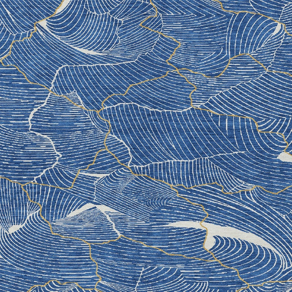 Homeroots 3' Aqua And Ivory Abstract Washable Indoor-outdoor Area Rug For Stylish Living Spaces & Patios 8' X 10' Polyester 601047