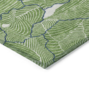 Homeroots 3' Aqua And Ivory Abstract Washable Indoor-outdoor Area Rug For Stylish Living Spaces & Patios 3' X 5' Polyester 601050