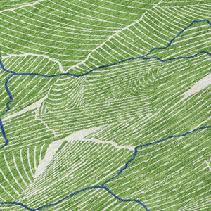 Homeroots 3' Aqua And Ivory Abstract Washable Indoor-outdoor Area Rug For Stylish Living Spaces & Patios 3' X 5' Polyester 601050