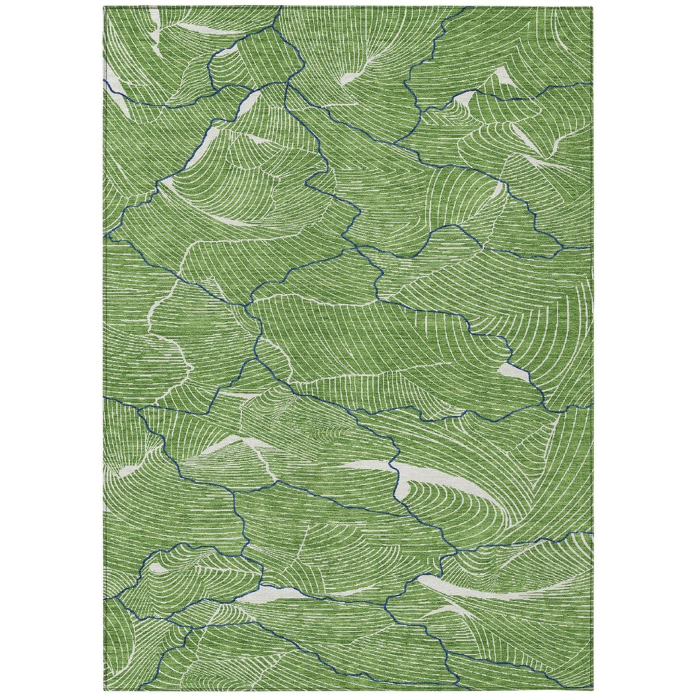 HomeRoots 9' Stylish Green, Blue & Ivory Abstract Washable Area Rug for Indoor/Outdoor High-Traffic Spaces 601054