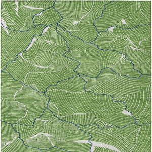 Homeroots 3' Aqua And Ivory Abstract Washable Indoor-outdoor Area Rug For Stylish Living Spaces & Patios 10' X 14' Polyester 601055