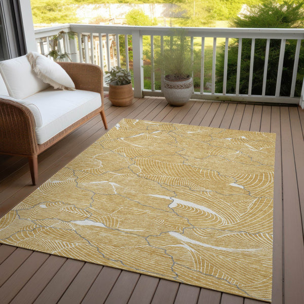 Homeroots 3' Aqua And Ivory Abstract Washable Indoor-outdoor Area Rug For Stylish Living Spaces & Patios 8' X 10' Polyester 601059