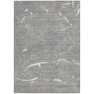 Homeroots 3' Aqua And Ivory Abstract Washable Indoor-outdoor Area Rug For Stylish Living Spaces & Patios 9' X 12' Polyester 601066