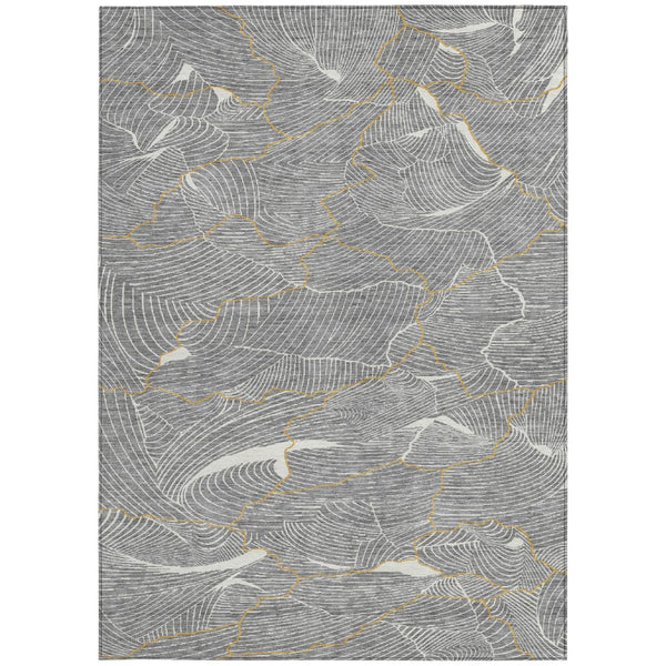 Homeroots 3' Aqua And Ivory Abstract Washable Indoor-outdoor Area Rug For Stylish Living Spaces & Patios 9' X 12' Polyester 601066