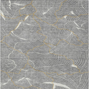 Homeroots 3' Aqua And Ivory Abstract Washable Indoor-outdoor Area Rug For Stylish Living Spaces & Patios 9' X 12' Polyester 601066