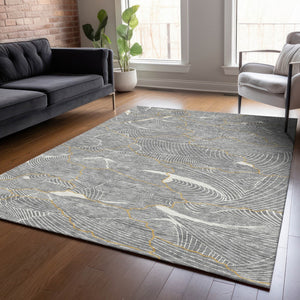 Homeroots 3' Aqua And Ivory Abstract Washable Indoor-outdoor Area Rug For Stylish Living Spaces & Patios 9' X 12' Polyester 601066