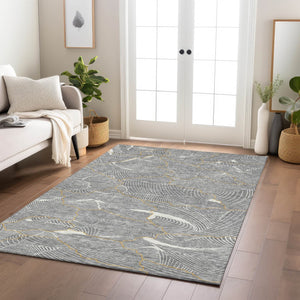 Homeroots 3' Aqua And Ivory Abstract Washable Indoor-outdoor Area Rug For Stylish Living Spaces & Patios 10' X 14' Polyester 601067