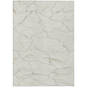 HomeRoots 5' Stylish Ivory and Gray Abstract Washable Area Rug – Perfect for Indoor and Outdoor Spaces! 5' X 8' 601069