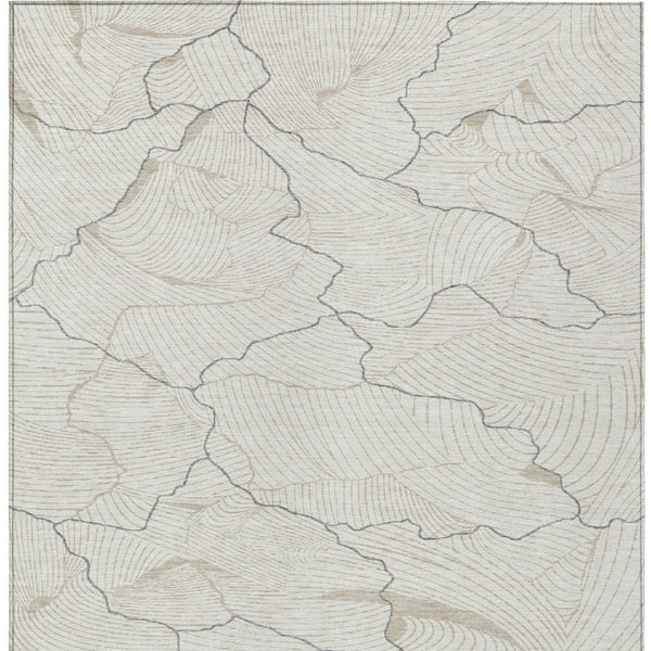 Homeroots 3' Aqua And Ivory Abstract Washable Indoor-outdoor Area Rug For Stylish Living Spaces & Patios 9' X 12' Polyester 601072