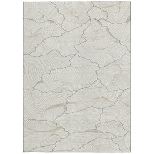 Homeroots 3' Aqua And Ivory Abstract Washable Indoor-outdoor Area Rug For Stylish Living Spaces & Patios 10' X 14' Polyester 601073