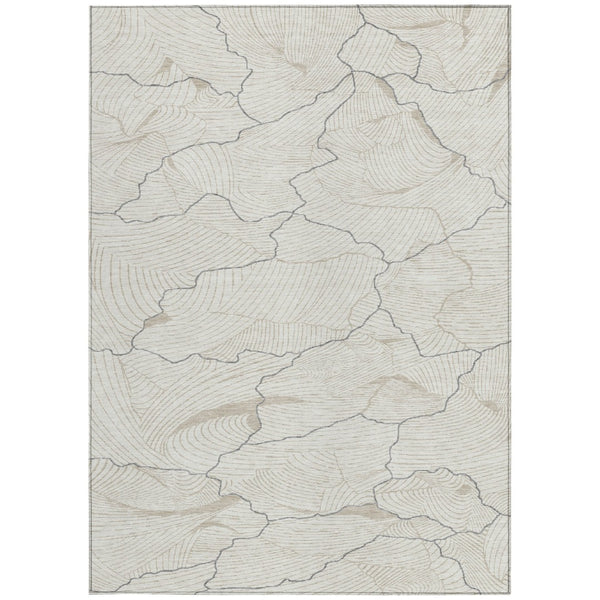 Homeroots 3' Aqua And Ivory Abstract Washable Indoor-outdoor Area Rug For Stylish Living Spaces & Patios 10' X 14' Polyester 601073