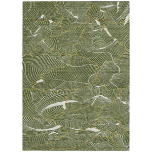 Homeroots 3' Aqua And Ivory Abstract Washable Indoor-outdoor Area Rug For Stylish Living Spaces & Patios 5' X 8' Polyester 601075