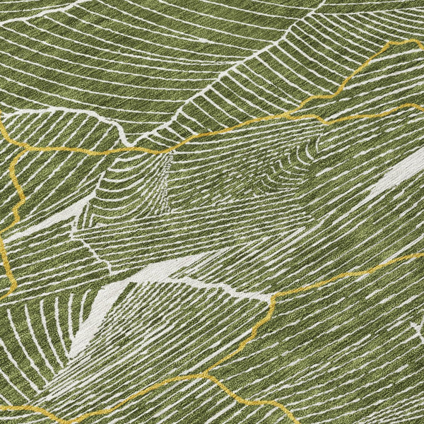 Homeroots 3' Aqua And Ivory Abstract Washable Indoor-outdoor Area Rug For Stylish Living Spaces & Patios 8' X 10' Polyester 601077