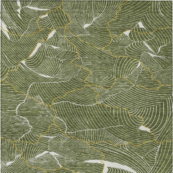 Homeroots 3' Aqua And Ivory Abstract Washable Indoor-outdoor Area Rug For Stylish Living Spaces & Patios 10' X 14' Polyester 601079