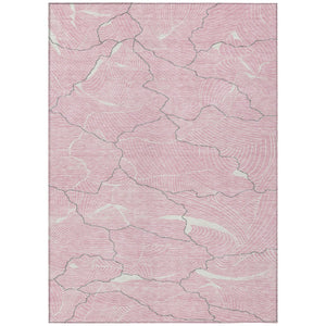 HomeRoots 5' Modern Abstract Pink Ivory and Gray Washable Area Rug for Indoor and Outdoor Use, Durable & Stylish 5' X 8' 601081