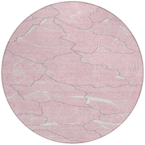 Homeroots 3' Aqua And Ivory Abstract Washable Indoor-outdoor Area Rug For Stylish Living Spaces & Patios 8' Round Polyester 601082